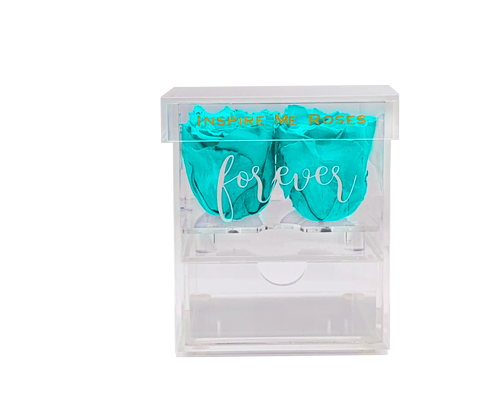 "Forever" Love Tiffany Blue Roses Jewelry Box - Small