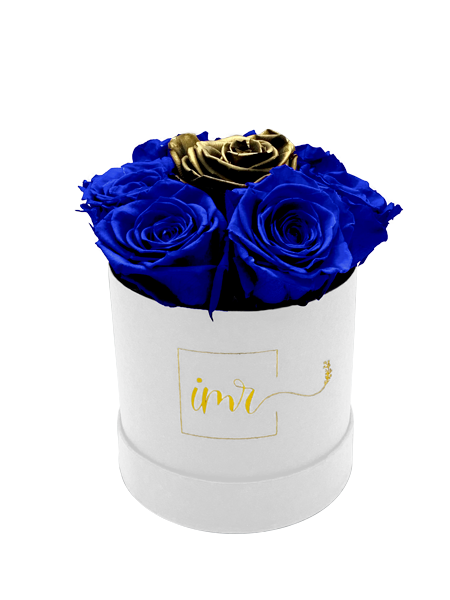 Heart of Gold Mini Round Box - Royal Blue