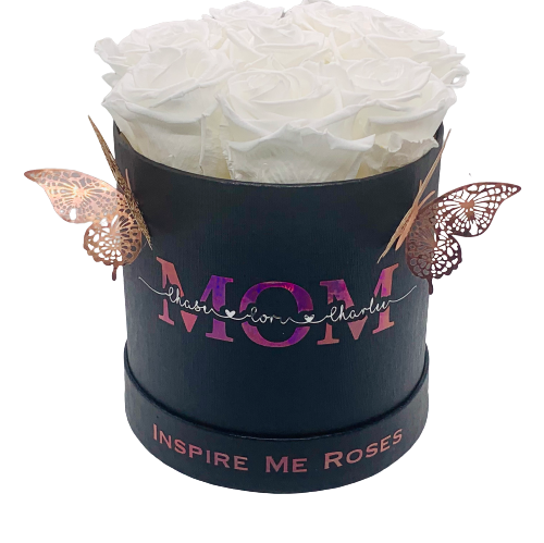 Personalized Mom Rose Box - Black