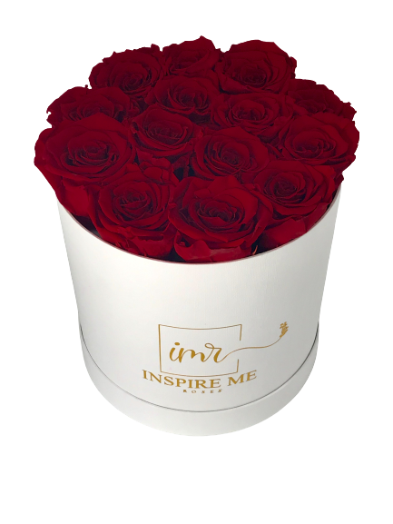 Medium Signature Round Box - White - Inspire Me Roses